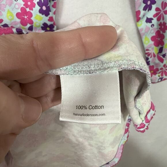 Hanna Andersson Pink Purple Floral Drop Waist Tunic Dress Girl's 140 US 10 - Picture 8 of 11